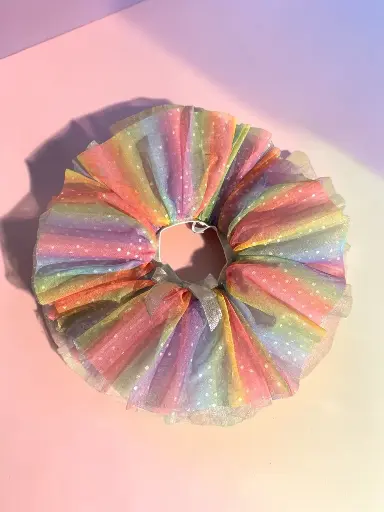 Tutú Holográfico Soft Colors Lunares Tornasol